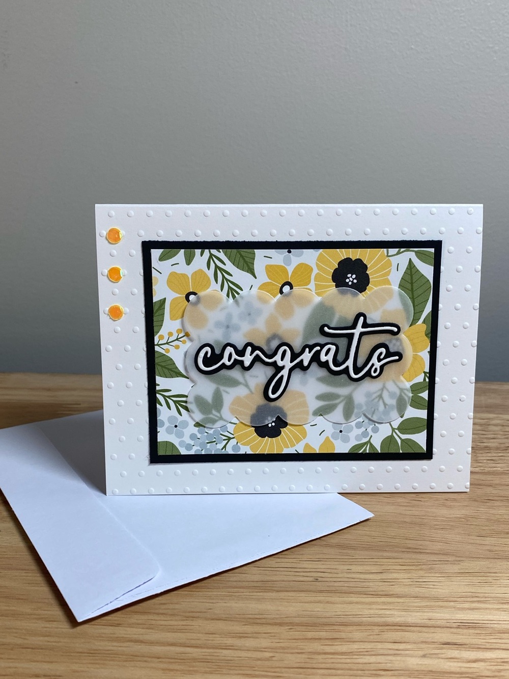 Congrats Floral Greeting Card – Handmade A2 Card – All Occasion Congratulations
